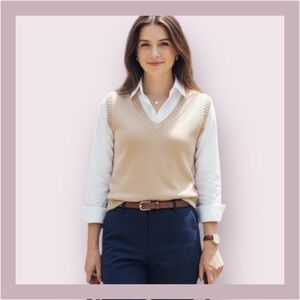 Yujianxiong Tan V-Neck Sweater Vest